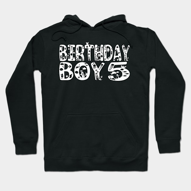 5th Birthday Boy 5 Years Old Fishing Lover Theme Party print Hoodie by Grabitees